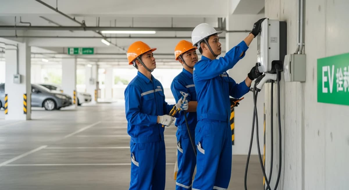 iCharge installation team at work